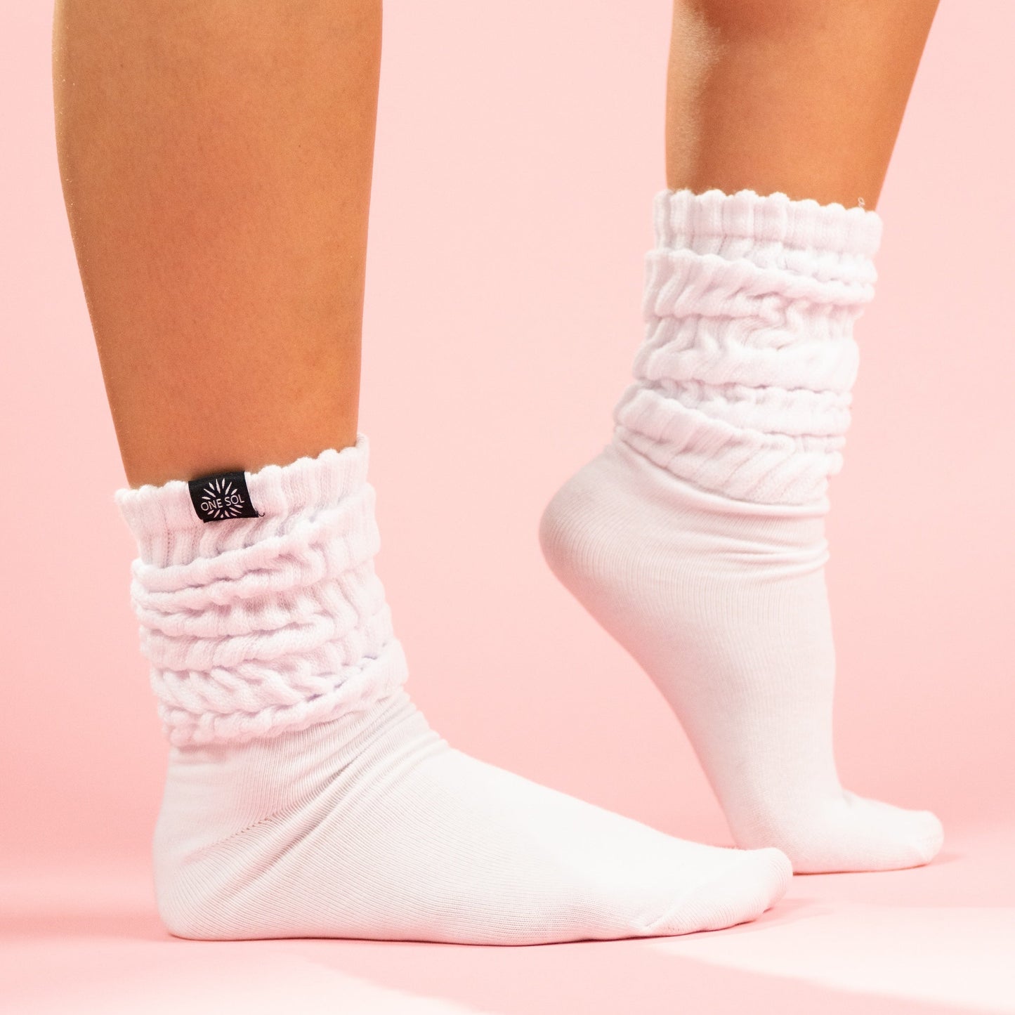 One Sol Slouchy Socks | White
