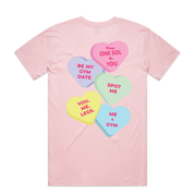 Camiseta de San Valentín con corazones de caramelo