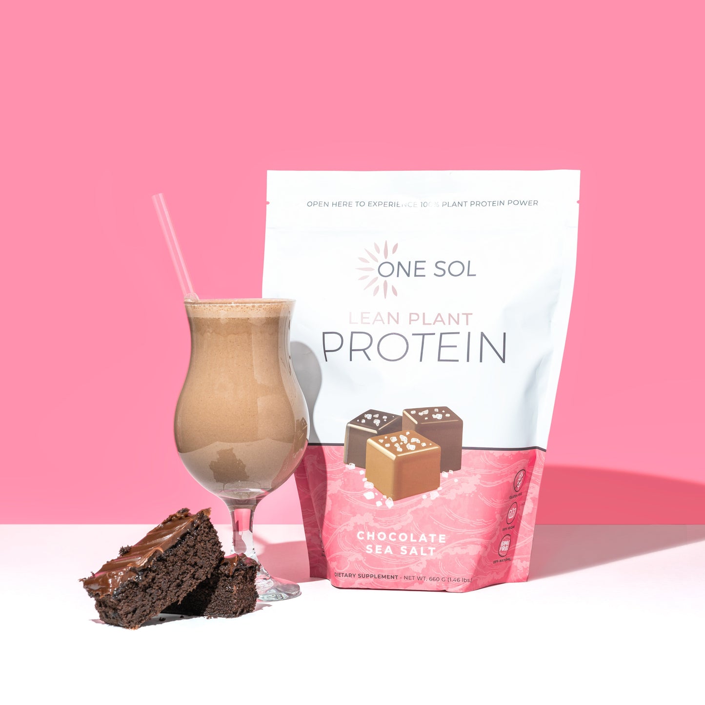  One Sol Lean Plant Protein Powder Chocolate Sea Salt