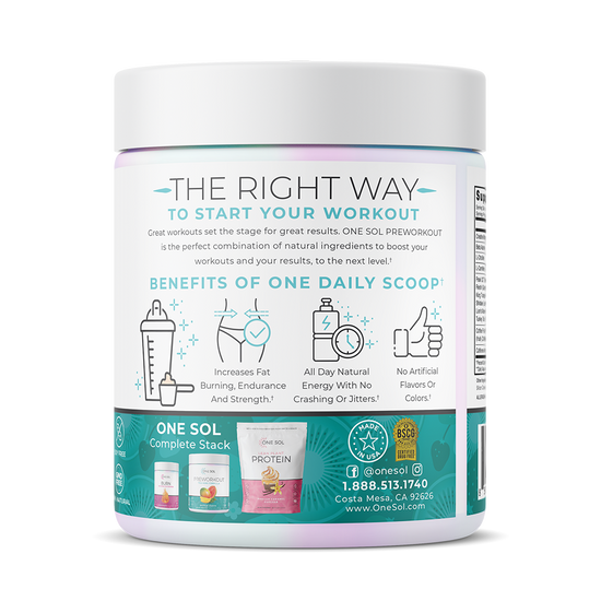 Pre Workout Training Formula ONE SOL™ Natural Plant Based Supplements